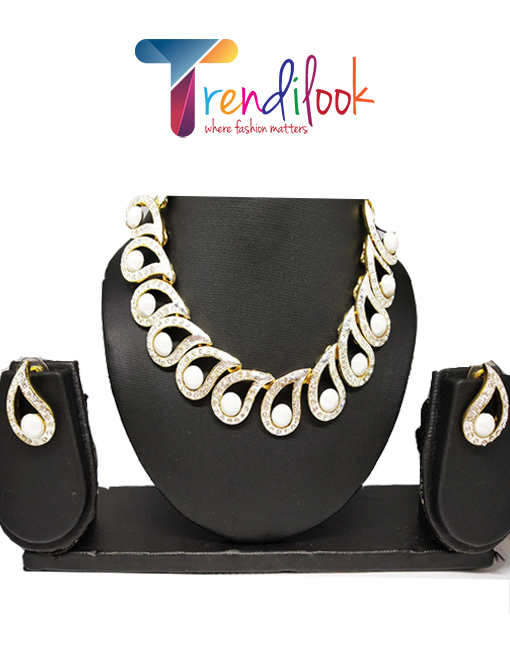 Trendilook Pearl Necklace Set for Wedding and Party