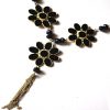 Black Golden Flower Necklace for Women