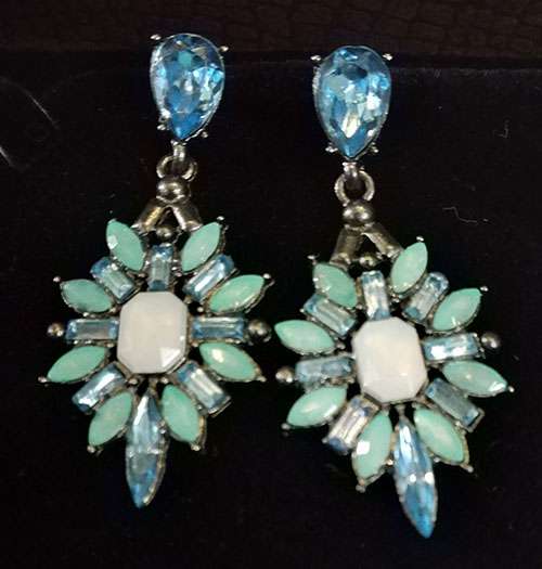 Trendilook Stylish Flower Crystal Stud Dangle Earring - Image 2