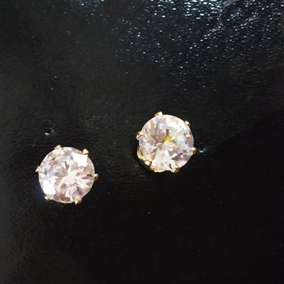 Cubic Zirconia Stud Size 3 Earring for womens