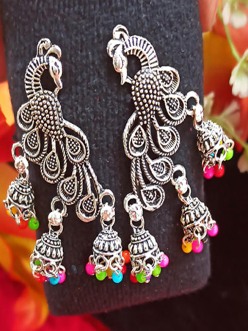 Trendilook Peacock Oxidized Earring Multicolor