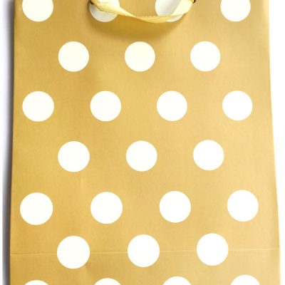 Trendilook Golden Shining Gift Paper Bag with White Dots