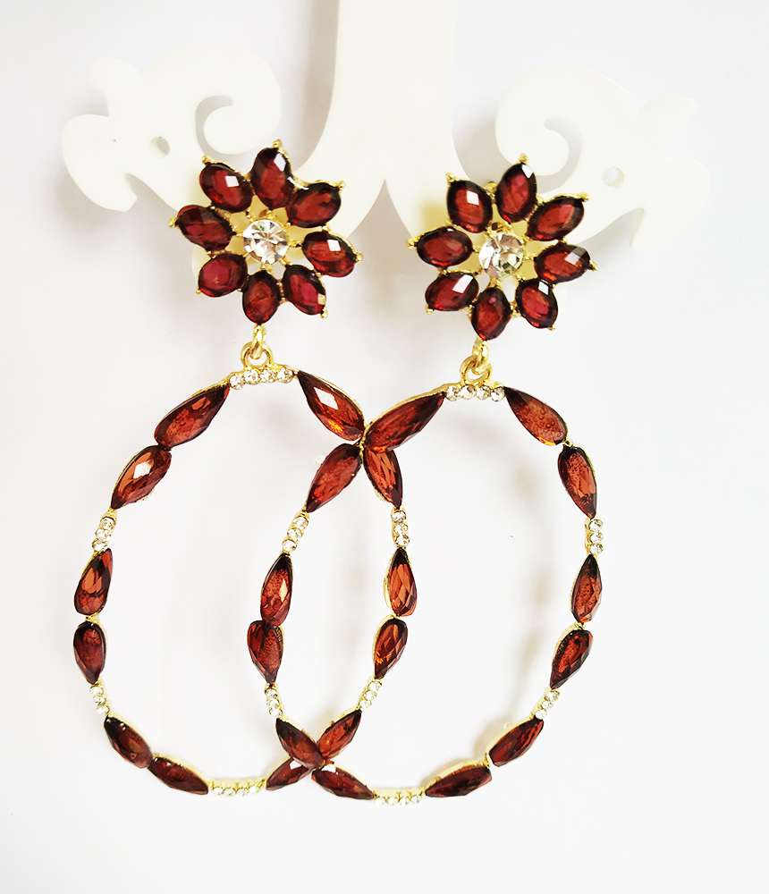 Trendilook Light Weight Long Oval Dangle and Drop Earring - Image 2