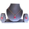 Trendilook Stylish Maroon Artificial Diamond Necklace and Earring Set
