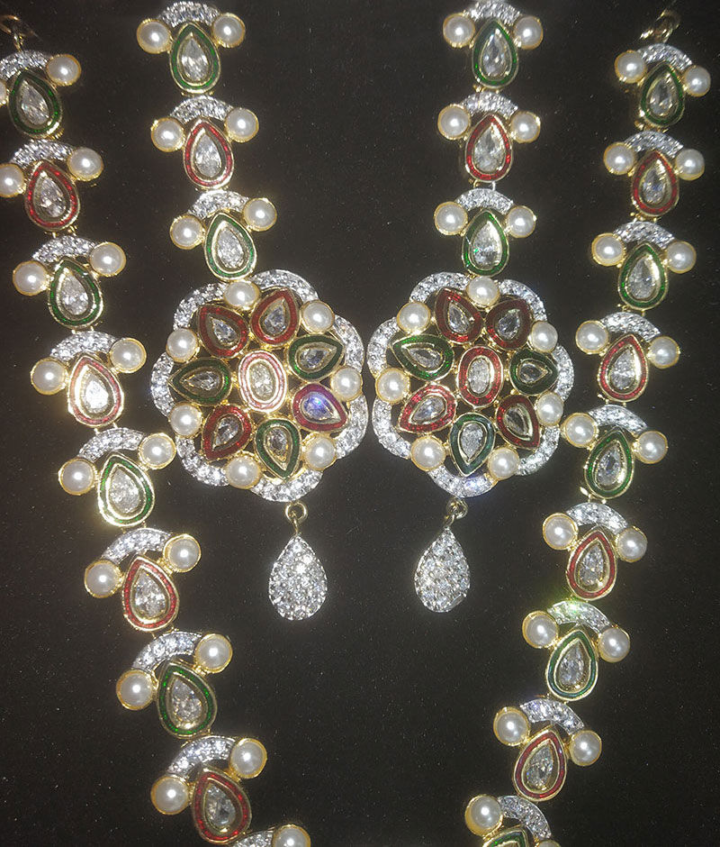Trendilook Premium Quality Pearl and Kundan Necklace Set - Image 2