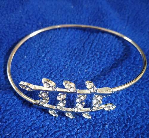 Trendilook Stylish White Stone Sliver Bracelet for Girls and Women