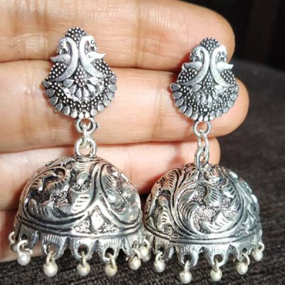 Trendilook Premium Quality German Silver Jhumki