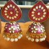 Trendilook Meenakari Premium Quality Pearl Jhumki