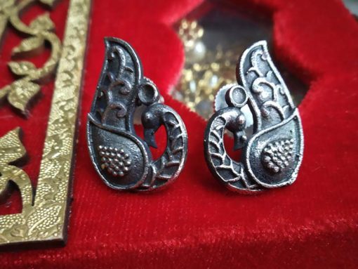 Trendilook German Silver Peacock Stud Earring