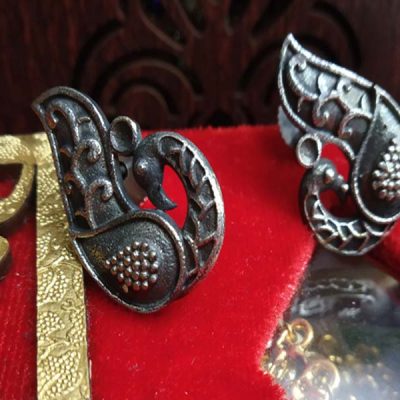 Trendilook German Silver Peacock Stud Earring