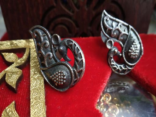 Trendilook German Silver Peacock Stud Earring