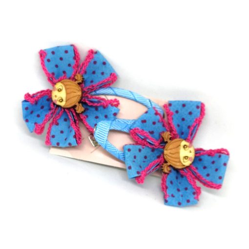 Jute Flower Multicolored Clips for Kids