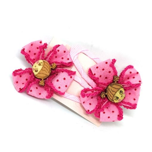 Jute Flower Multicolored Clips for Kids