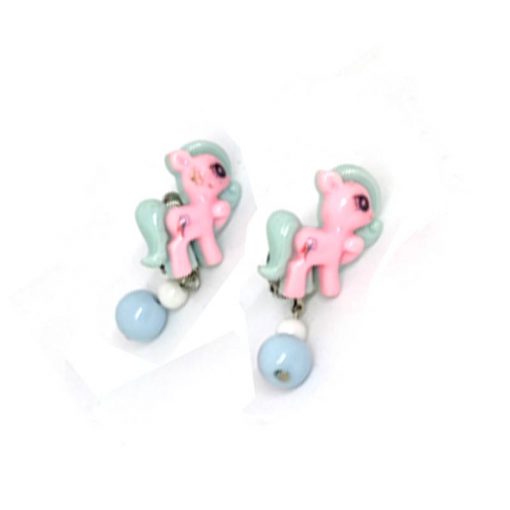 Trendilook Baby Pink Green Kids Unicorn Clip On (Tic-Tak) Earring