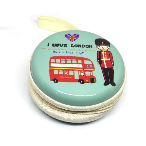London Theme6 Coin Tin Purse with zipper for kCoin Tin Purse with zipper for k