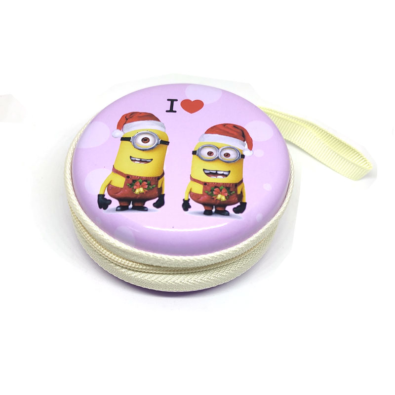 Minion Theme1 Coin Tin Purse with zipper for kids