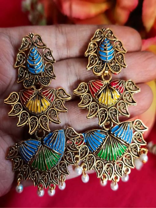 Trendilook Oxidized Gold Layered Earring