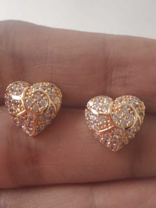 Trendilook Heart AD Gold Plated Earring