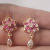 Trendilook Flower Pink AD cute Earring