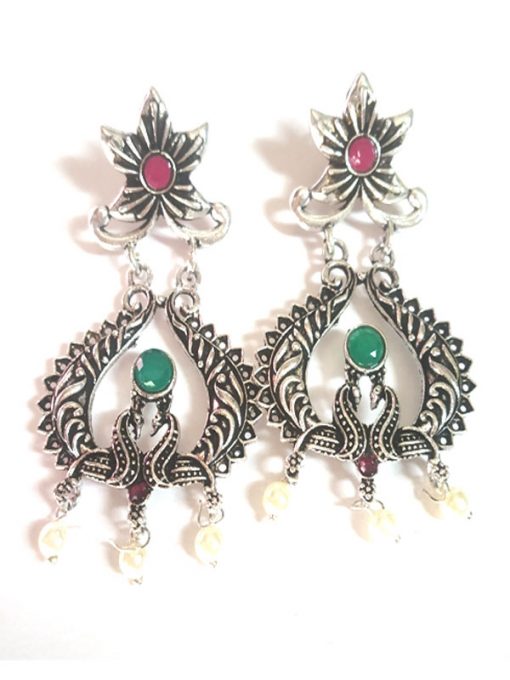 Trendilook German Silver Kundan Earring