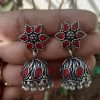 Trendilook German Silver Kundan Jhumki