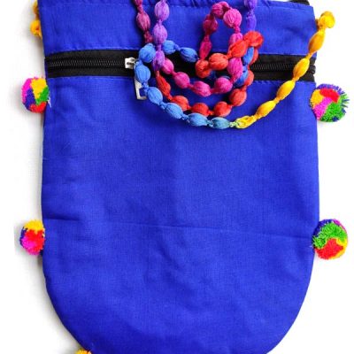 Trendilook Handmade Blue Circle Big Sling Bag for Ladies and Girls