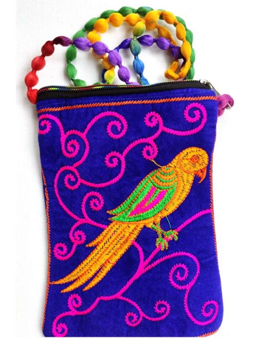 Trendilook Handmade Blue Peacock Small Sling Bag for Ladies and Girls