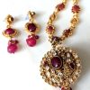 Trendilook Beautiful Maroon Color Kundan Stone Set for Ladies