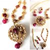 Trendilook Beautiful Maroon Color Kundan Stone Set for Ladies