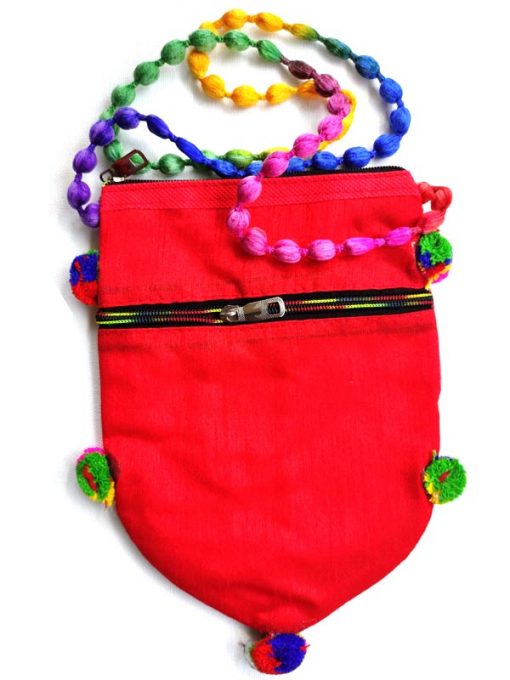 Trendilook Handmade Red Circle Sling Bag for Ladies and Girls