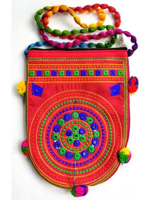 Trendilook Handmade Orange Circle Sling Bag for Ladies and Girls