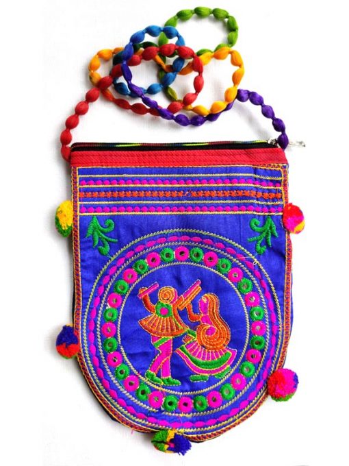 Trendilook Handmade Blue Dandiya Sling Bag for Ladies and Girls