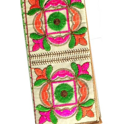 Trendilook Handmade Valvet Resham Flower Hand Wallet for Ladies and Girls