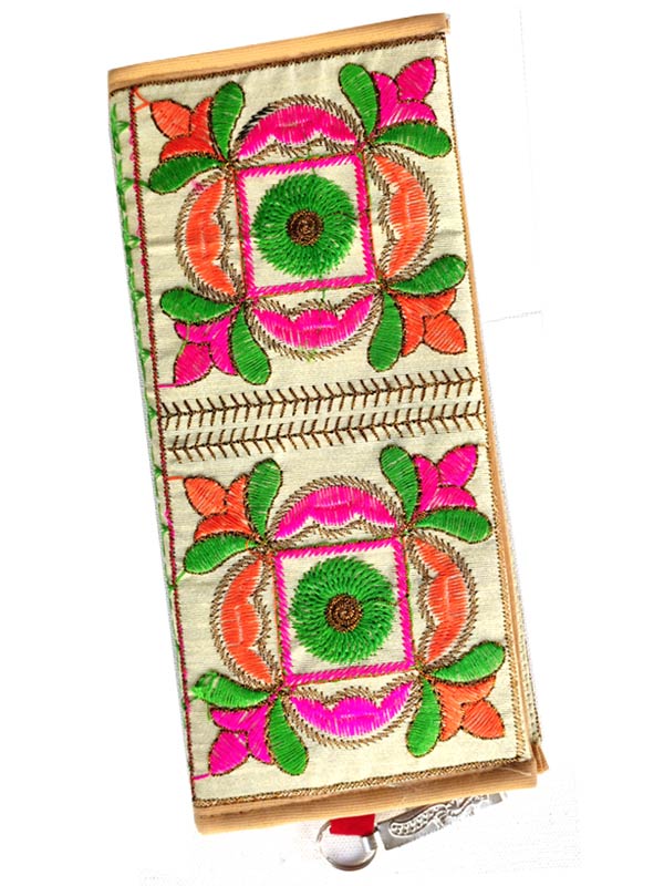 Trendilook Handmade Valvet Resham Flower Hand Wallet for Ladies and Girls