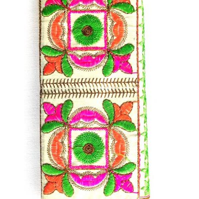 Trendilook Handmade Valvet Resham Flower Hand Wallet for Ladies and Girls