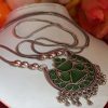 Trendilook German Silver Long Green Meenakari Neckpiece