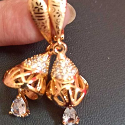 Trendilook Premium Quality Gold Plated AD Jhumki