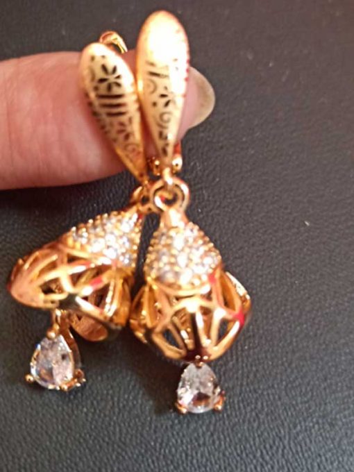 Trendilook Premium Quality Gold Plated AD Jhumki