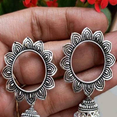 Trendilook German Silver Looped Jhumki