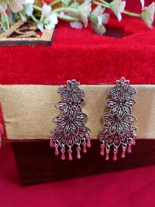 Trendilook German Silver Layered Jhumki