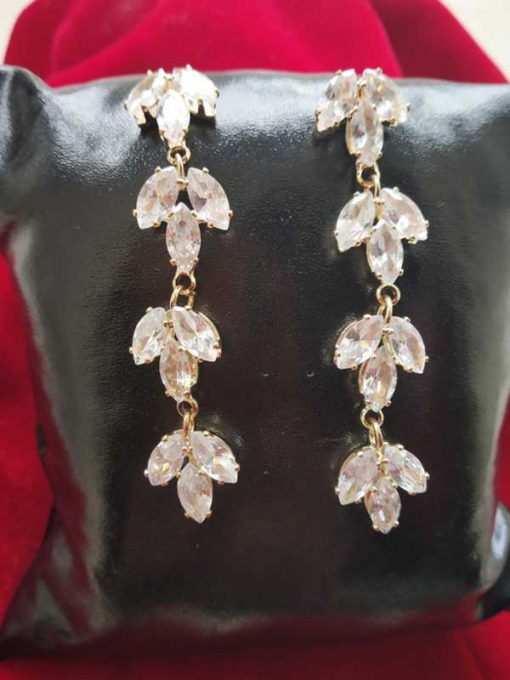 Trendilook Crystal Layered Long Party Wear Earring