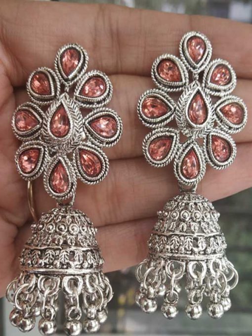 Trendilook German Silver Kundan Jhumki