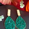 Trendilook Stylish Party Wear Green Earring