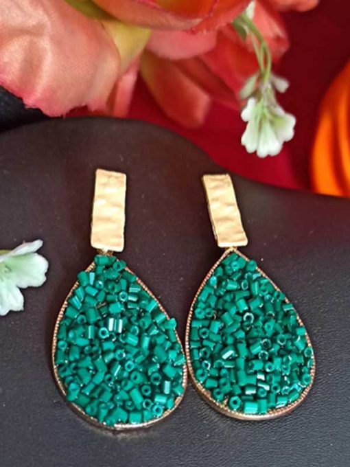 Trendilook Stylish Party Wear Green Earring