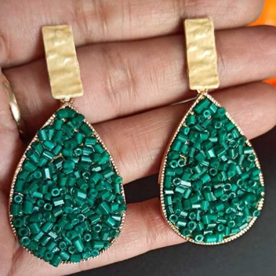 Trendilook Stylish Party Wear Green Earring