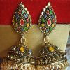 Trendilook German Gold Meenakari Jhumki