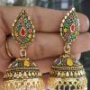 Trendilook German Gold Meenakari Jhumki