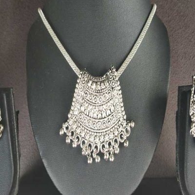 Trendilook Oxidized Silver Necklace Set