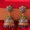 Trendilook Gold Plated Blue Kundan Jhumki