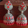 Trendilook Gold Plated Red Kundan Jhumki